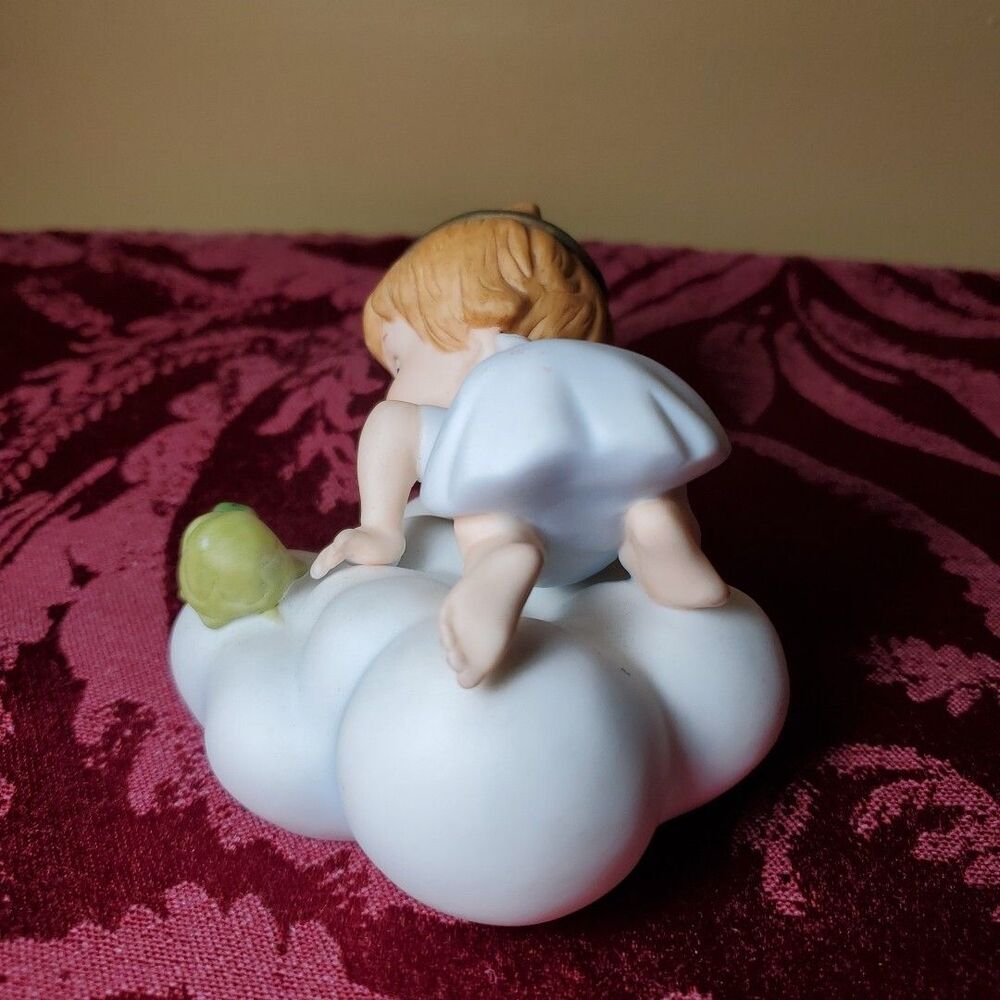 1986 Franklin Mint Almost Angels Seek And You Will Find Porcelain Angel Turtle - Picture 2 of 6